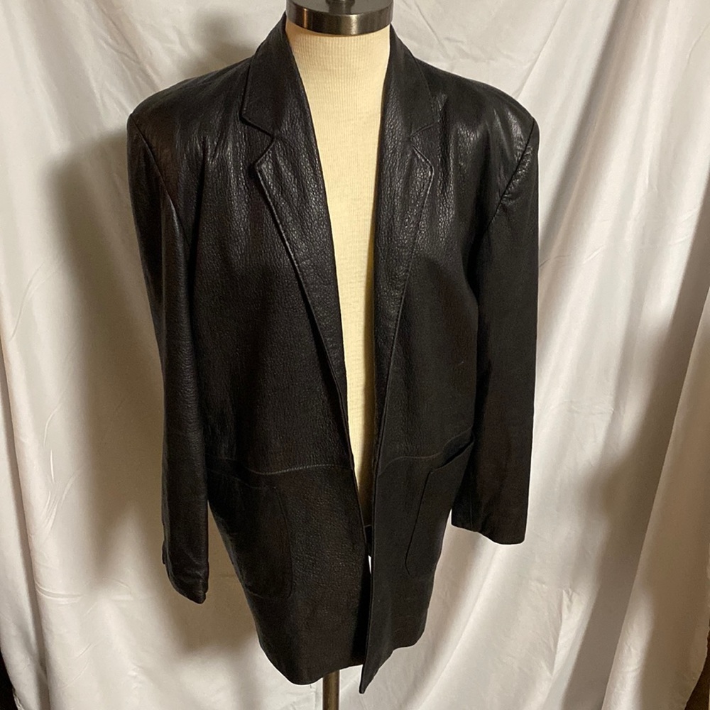 80’S 1/2 Length Calf  Leather Coat
